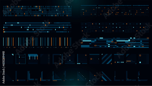 Set of Sci Fi Modern User Interface Elements. Futuristic Abstract HUD. Good for game UI. Vector Illustration EPS10