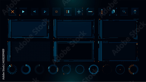 Set of Sci Fi Modern User Interface Elements. Futuristic Abstract HUD. Good for game UI. Vector Illustration EPS10