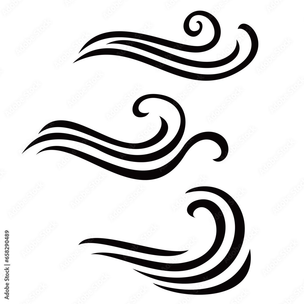 wind blow icon design. outline air flow sign and symbol. wind blow icon design. outline air flow sign and symbol.
