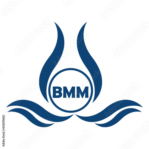 BMM letter water drop icon design with white background in illustrator, BMM Monogram logo design for entrepreneur and business.
 photo