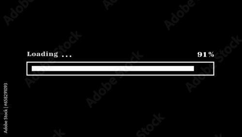 Loading bar screen progress animation. Progress loading bar 0-100 percent . photo