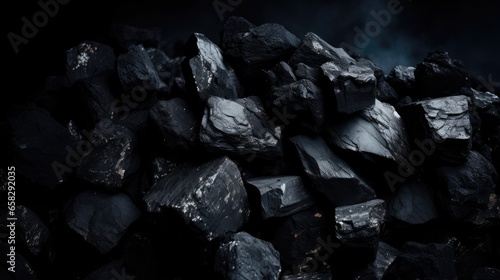 Coal mineral black as a cube stone background. Coal texture photo
