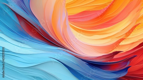 Abstract background. Oil paint strokes blue and orange colors