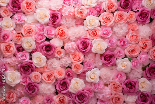 Pink roses background © Veniamin Kraskov
