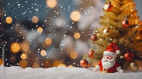 Christmas tree and Santa Claus doll