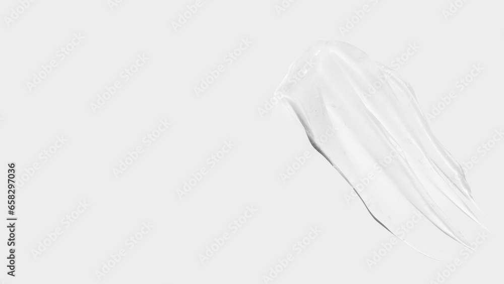 Composition of smears and drops or drops of transparent gel, serum. On a light background. Composition of smears and drops or drops of transparent gel, serum. On a light background.