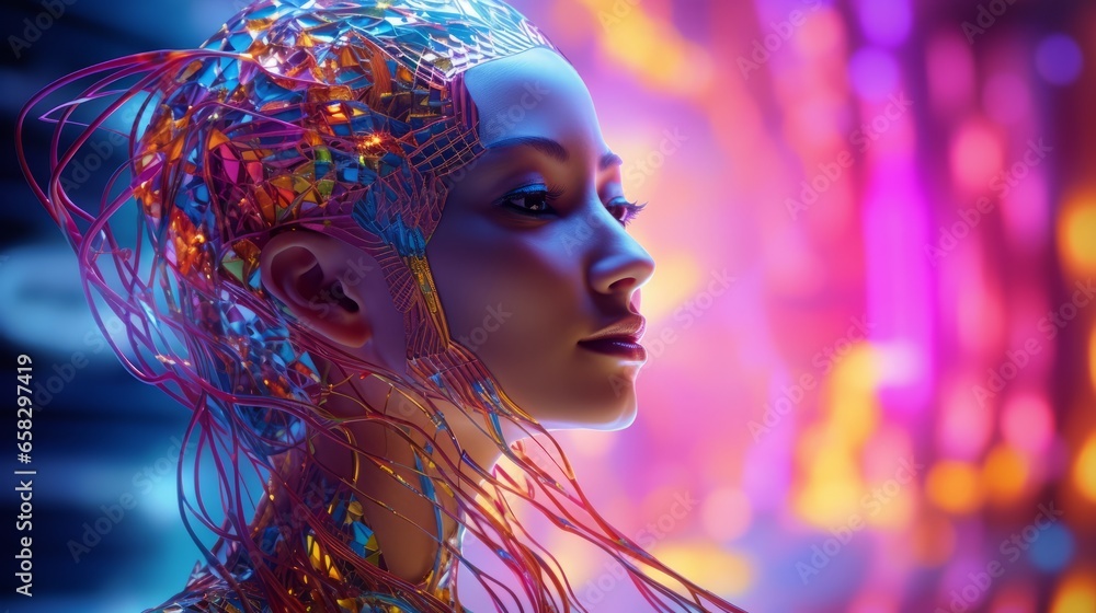AI, Machine learning, Science and artificial intelligence technology, Web3, Metaverse, Generative AI, innovation, futuristic, neon colors AI, Machine learning, Science and artificial intelligence technology, Web3, Metaverse, Generative AI, innovation, futuristic, neon colors