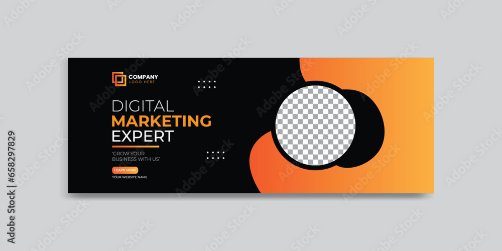 vector digital marketing social media cover banner design. editable social media cover banner template.