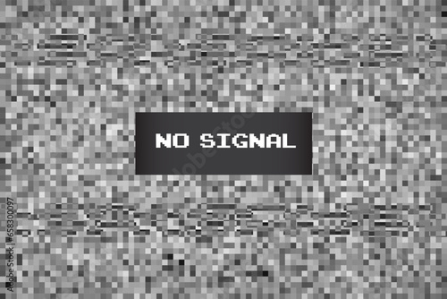 No TV signal on retro televisor.No signal on television. monitorinterference. television noise.