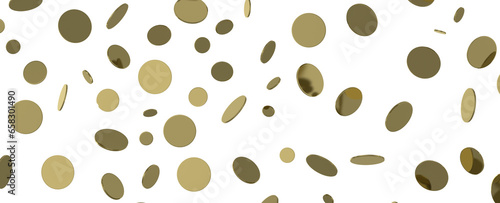 Glittering Spectacle: Captivating 3D Illustration of Glittery Gold Confetti
