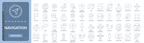 Navigation thin line icon set EPS10 - Stock Vector.