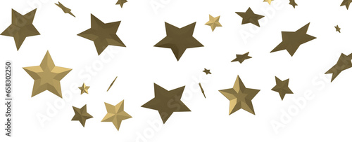 XMAS Stars - Banner with golden decoration. Festive border with falling glitter dust and stars.