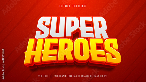 Super hero editable text effect, cartoon text style photo