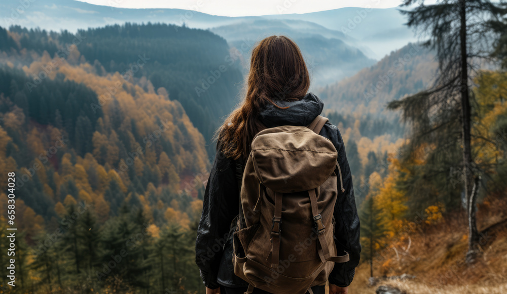 Young woman hiking in the mountains Young woman hiking in the mountains