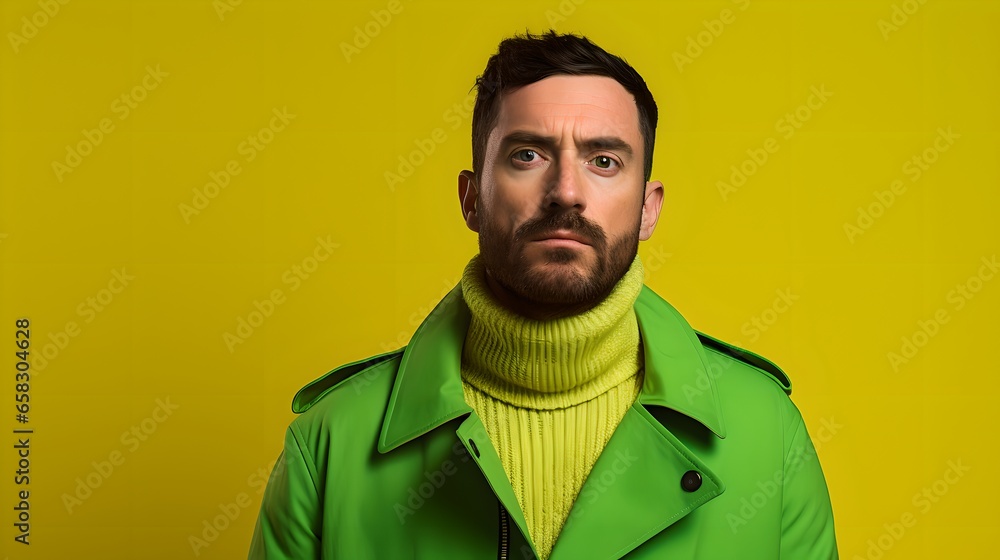 Confident Young Man in a Green Suit Confident Young Man in a Green Suit
