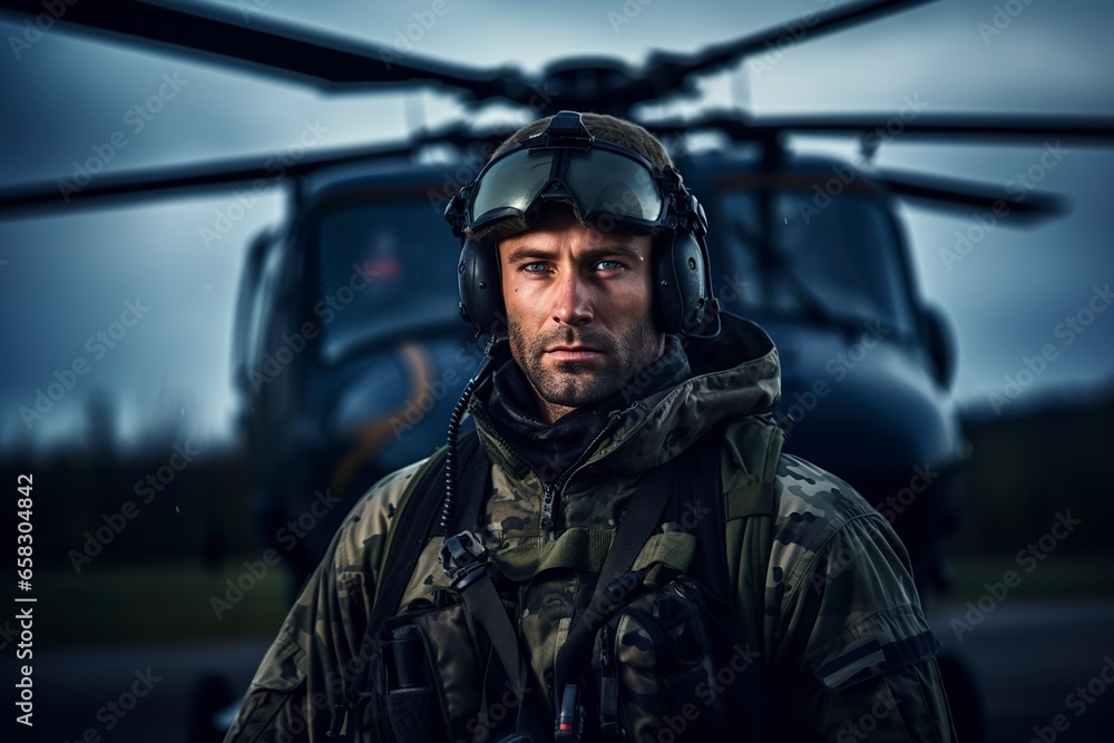 soldier with helicopter outdoors soldier with helicopter outdoors