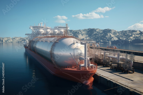Large natural gas tanker. Concept of energy independence photo