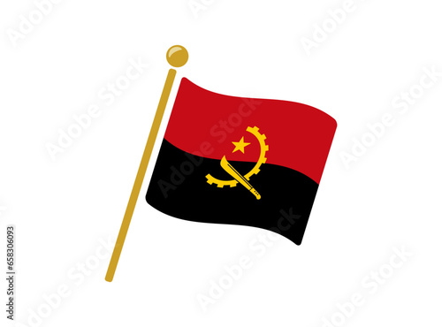 アンゴラの国旗アイコン ベクターイラスト photo