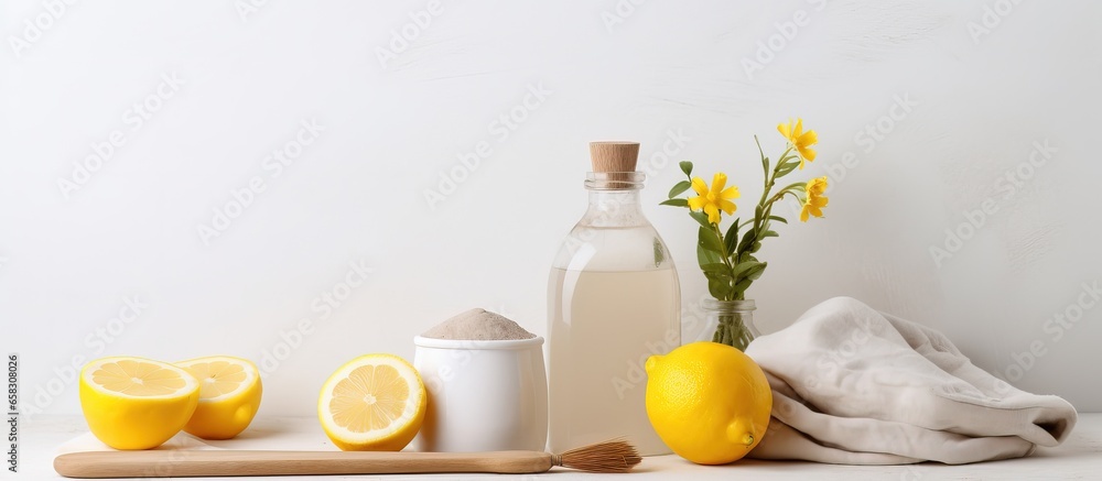 Eco friendly homemade cleaners with natural ingredients and zero waste concept Eco friendly homemade cleaners with natural ingredients and zero waste concept