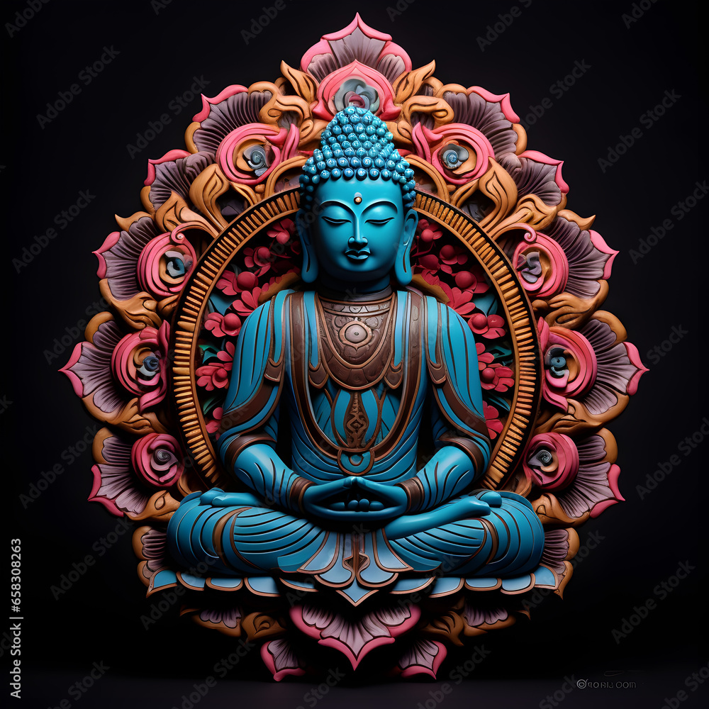 Fototapeta premium Plasticine Art of Buddha isolated on black