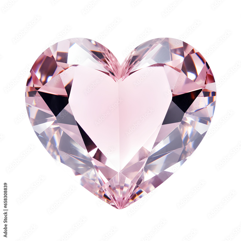 crystal pink heart shape isolates on a transparent background. crystal pink heart shape isolates on a transparent background.