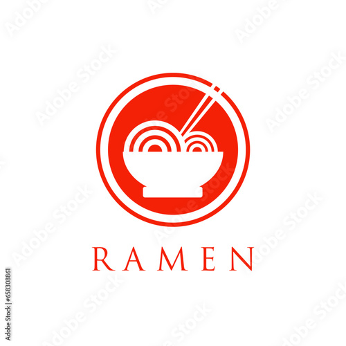 noodle or ramen logo vector illustration. asian noodles concept logos.