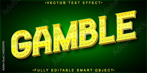 Golden Gamble Vector Fully Editable Smart Object Text Effect