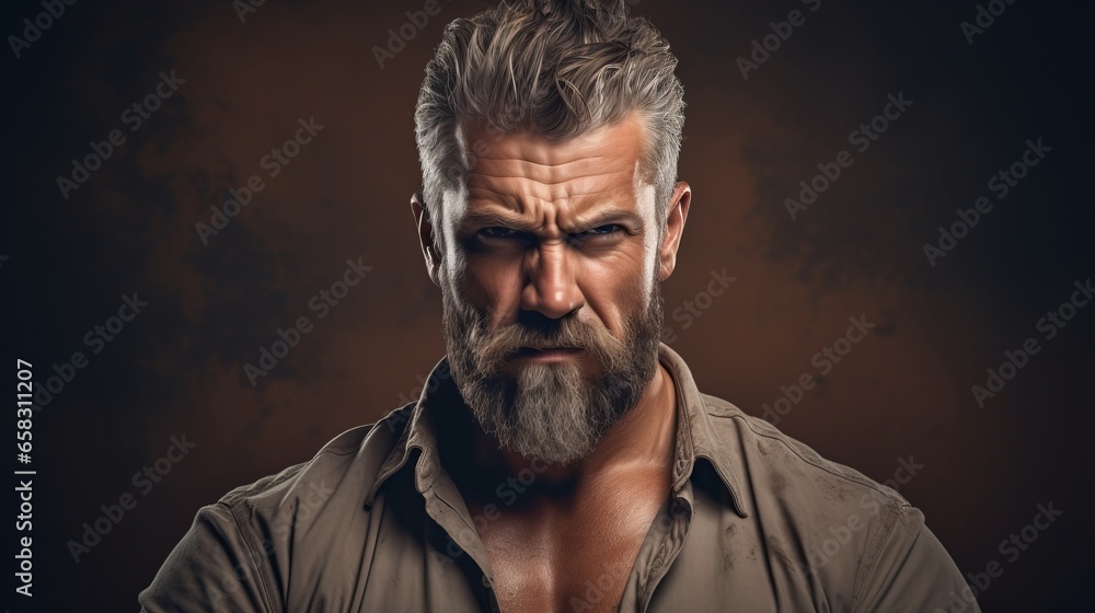 Obraz premium Studio shot of a man expressing determination