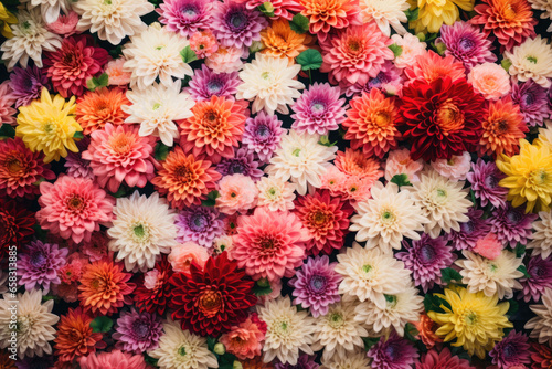 Colorful chrysanthemum flowers background © Venka