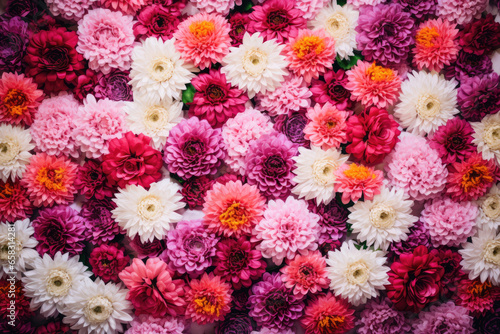 Colorful chrysanthemum flowers background © Veniamin Kraskov
