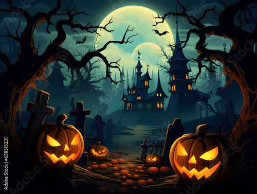 Poster background of Halloween night