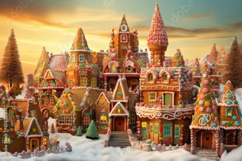 "Gingerbread Bliss: A Festive Extravaganza" Ai generated.