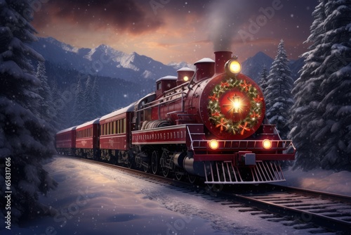 "Tracks of Wonder: Exploring the Holiday Train Adventure." Ai generated.