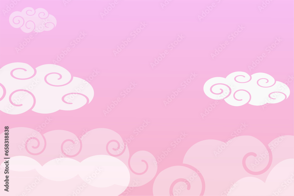 Beautiful cloud vector illustration with Chinese cloud style for postcards, holidays, posters, banners, packaging, creative materials