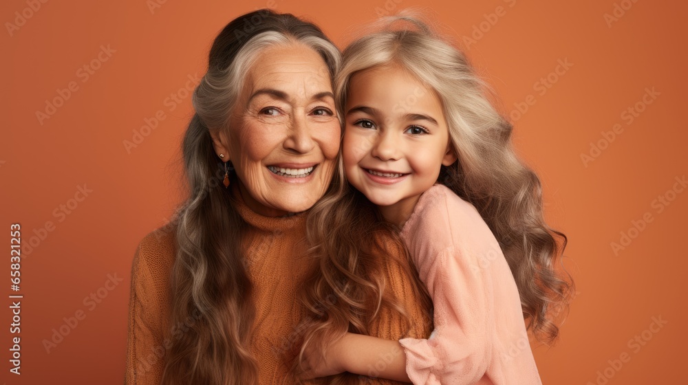 Fototapeta premium Grandmoter and granddaughter together