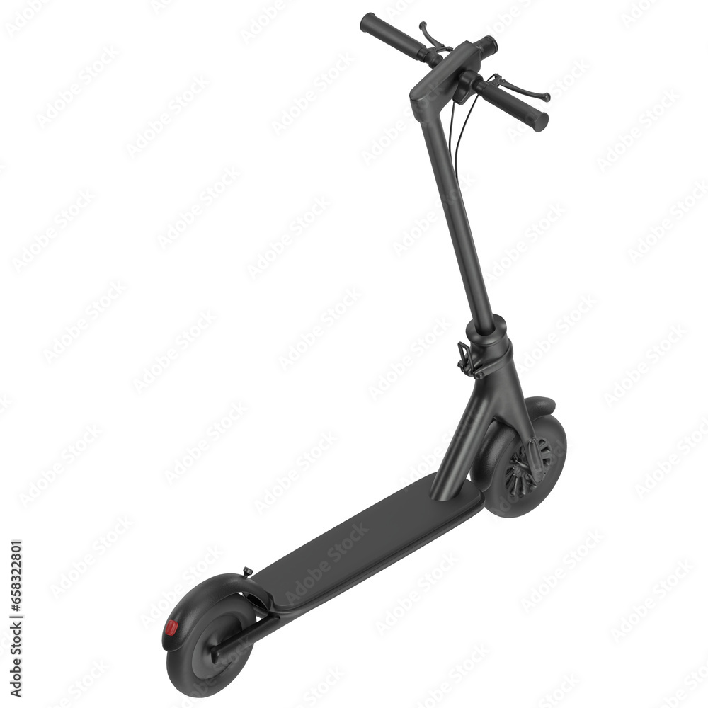 3D rendering illustration of an electric scooter 3D rendering illustration of an electric scooter
