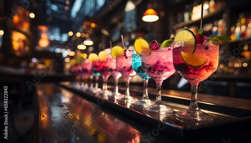 Colourful cocktails on the bar  © AliceandAlan