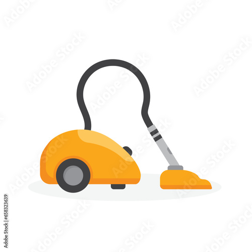 Vacuum cleaner icon in flat style. Equipment for house cleaning vector illustration on isolated background. Clean machine sign business concept.