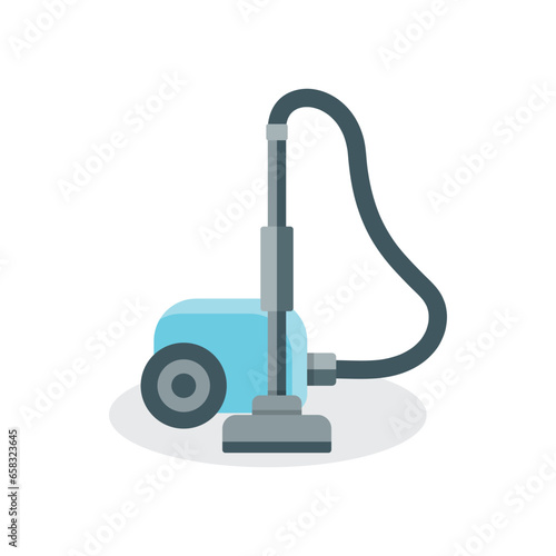 Vacuum cleaner icon in flat style. Equipment for house cleaning vector illustration on isolated background. Clean machine sign business concept.