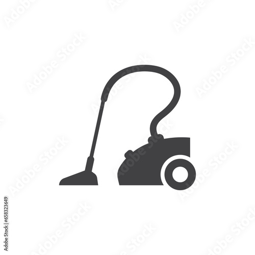 Vacuum cleaner icon in flat style. Equipment for house cleaning vector illustration on isolated background. Clean machine sign business concept.