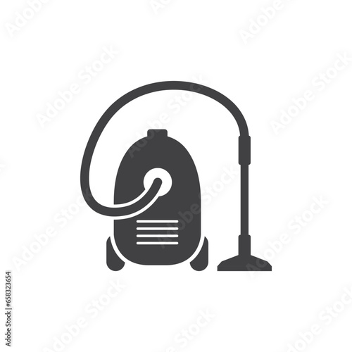 Vacuum cleaner icon in flat style. Equipment for house cleaning vector illustration on isolated background. Clean machine sign business concept.