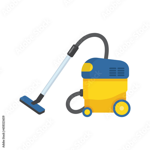 Vacuum cleaner icon in flat style. Equipment for house cleaning vector illustration on isolated background. Clean machine sign business concept.