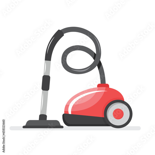 Vacuum cleaner icon in flat style. Equipment for house cleaning vector illustration on isolated background. Clean machine sign business concept.