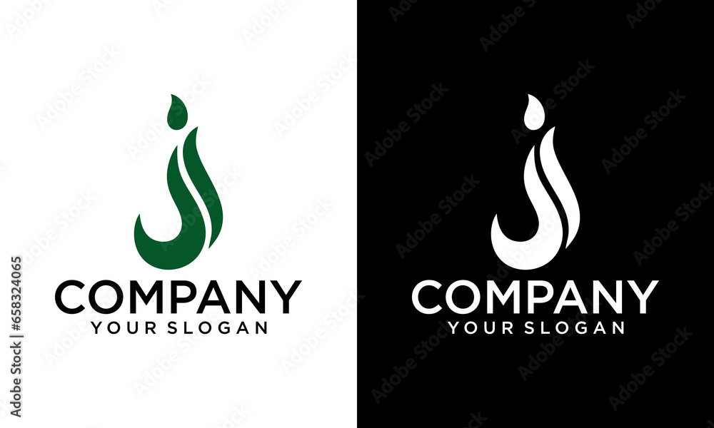 Fototapeta premium Abstract Leaf Logo design vector template linear style.