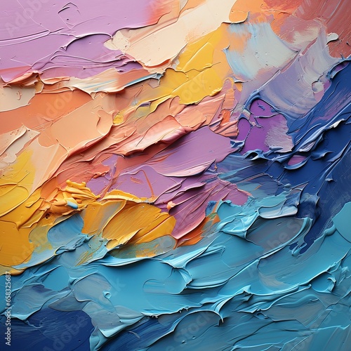 A closeup of an acrylic paint in a colorful design