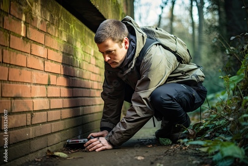 Urban Geocaching, urban adventurers hunting for hidden geocaches in city settings