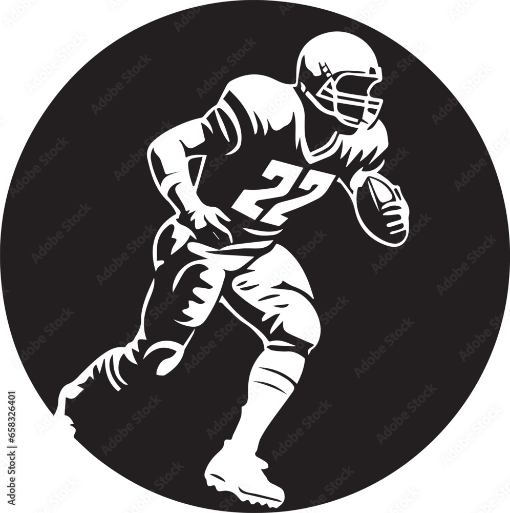 american football player with ball