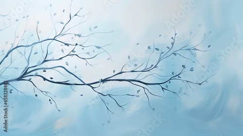  a painting of a tree branch with no leaves on it.  generative ai