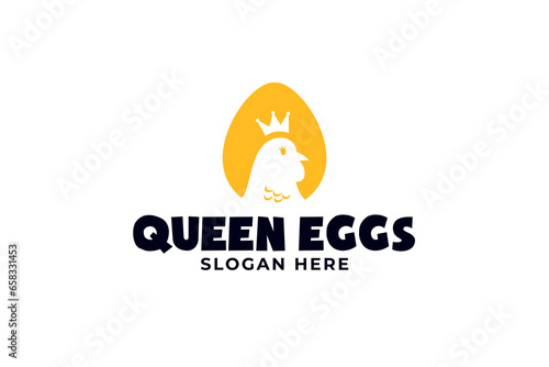 egg with chicken modern logo for corporate business