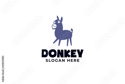 donkey with stupid face modern logo vector design